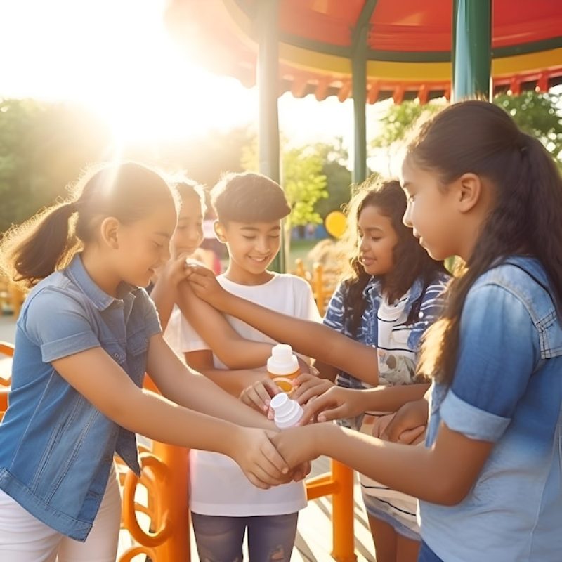 diverse-group-children-holding-hands-together-while-standing-amusement-park_1142-43571-9